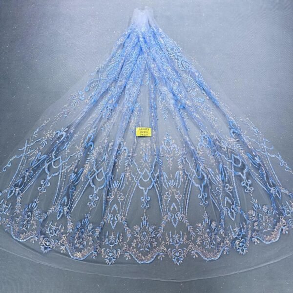 LC7673 Custom 3D Embellished Tulle Fabric