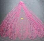 LC3636 Moonlight Floral Glitter Tulle Fabric