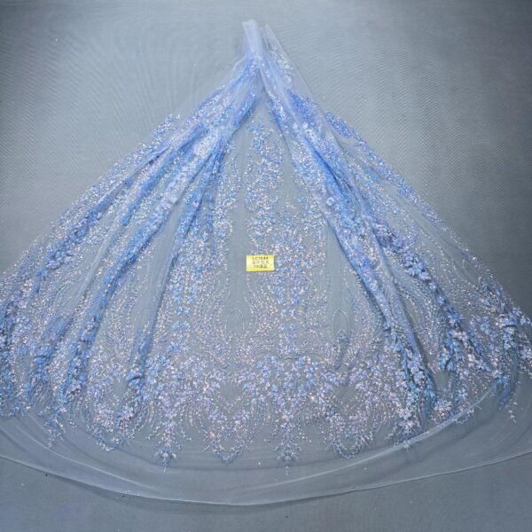 LC7644 Custom 3D Embellished Tulle Fabric