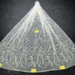 LC3485-26 Pure Silver Bridal Glitter Lace