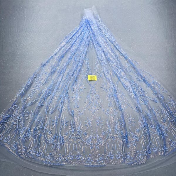 LC7672 Custom 3D Embellished Tulle Fabric