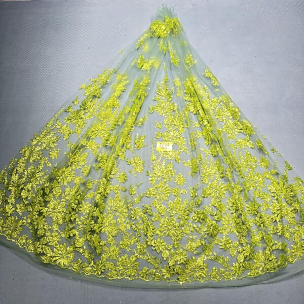 LC7637 Custom 3D Embellished Tulle Fabric