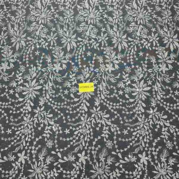 LC3485-26 Pure Silver Bridal Glitter Lace