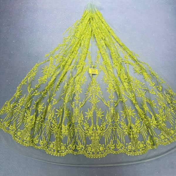 LC7673 Custom 3D Embellished Tulle Fabric