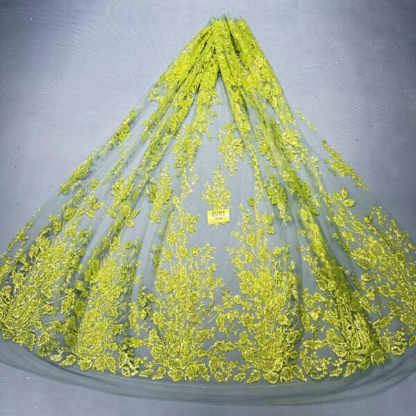 LC7208 Custom 3D Embellished Tulle Fabric