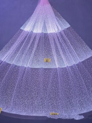 LC3678 Moonlight Floral Glitter Tulle Fabric