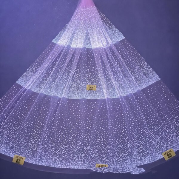 LC3678 Moonlight Floral Glitter Tulle Fabric