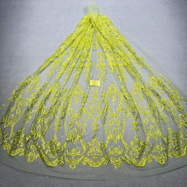 LC7672 Custom 3D Embellished Tulle Fabric