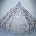 LC7644 Custom 3D Embellished Tulle Fabric