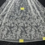 LC3478-25 Pure Silver Bridal Glitter Lace