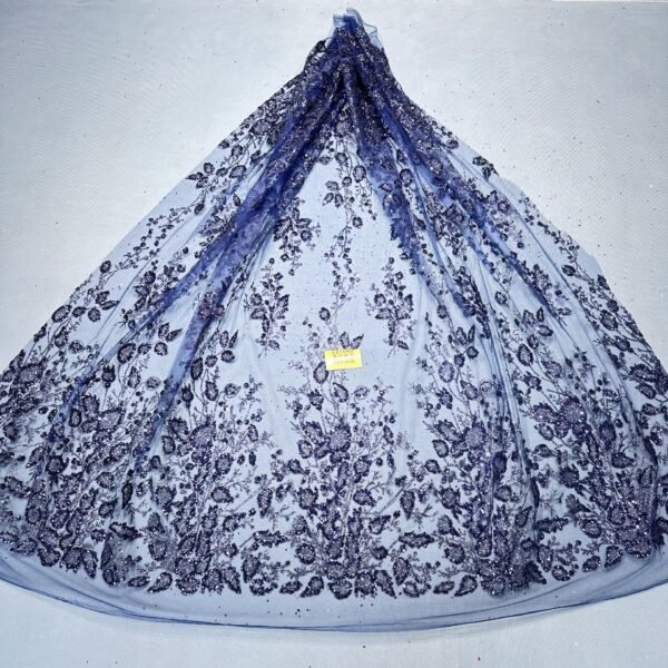 LC7177 Custom 3D Embellished Tulle Fabric