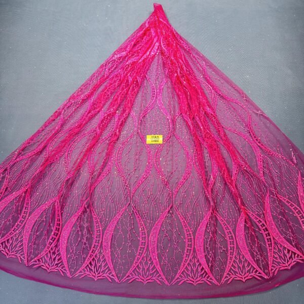 LC7208 Custom 3D Embellished Tulle Fabric