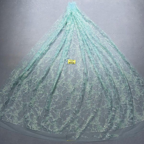 LC3708 Moonlight Floral Glitter Tulle Fabric