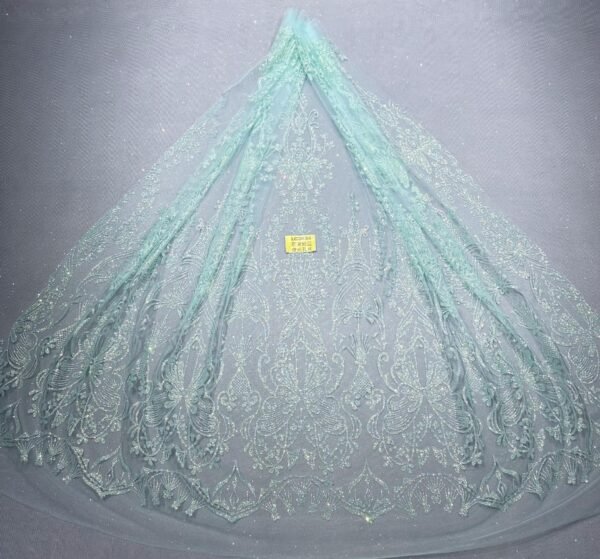 LC3634 Moonlight Floral Glitter Tulle Fabric