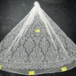 LC3566-38 Pure Silver Bridal Glitter Lace