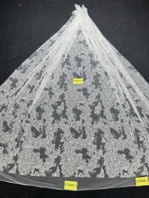 LC3600-3 Pure Silver Bridal Glitter Lace