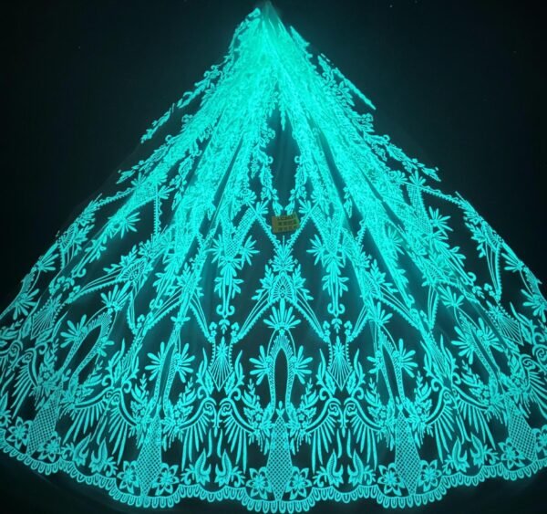 LC3633 Moonlight Floral Glitter Tulle Fabric