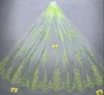 LC3704 Moonlight Floral Glitter Tulle Fabric