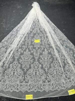 LC3566-38 Pure Silver Bridal Glitter Lace