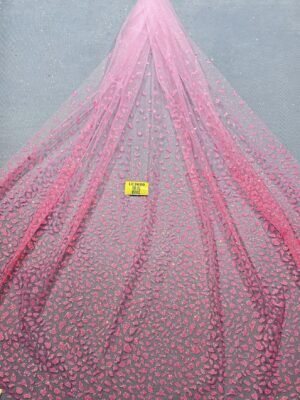 LC3680 Moonlight Floral Glitter Tulle Fabric