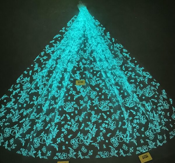 LC3550 Moonlight Floral Glitter Tulle Fabric