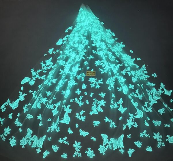LC3306 Moonlight Floral Glitter Tulle Fabric