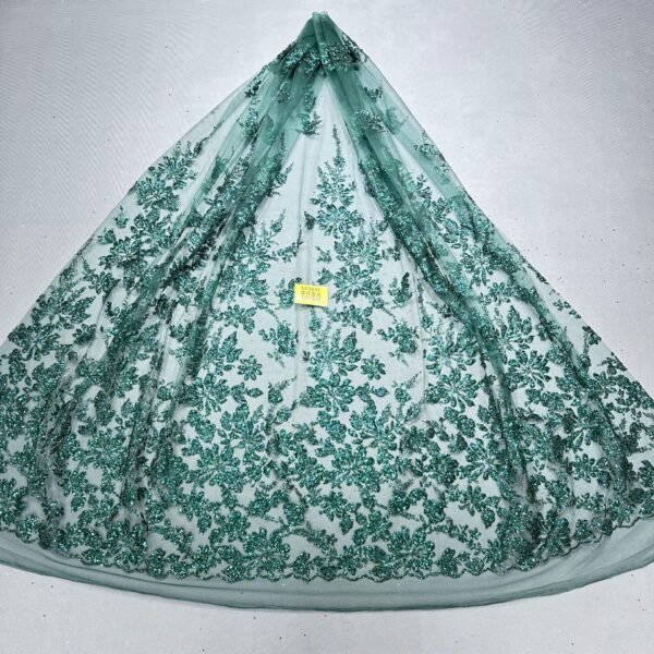 LC7637 Custom 3D Embellished Tulle Fabric
