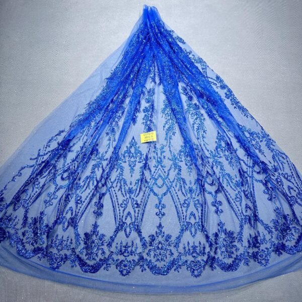 LC7672 Custom 3D Embellished Tulle Fabric