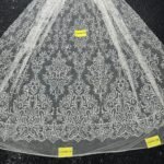 LC3566-38 Pure Silver Bridal Glitter Lace