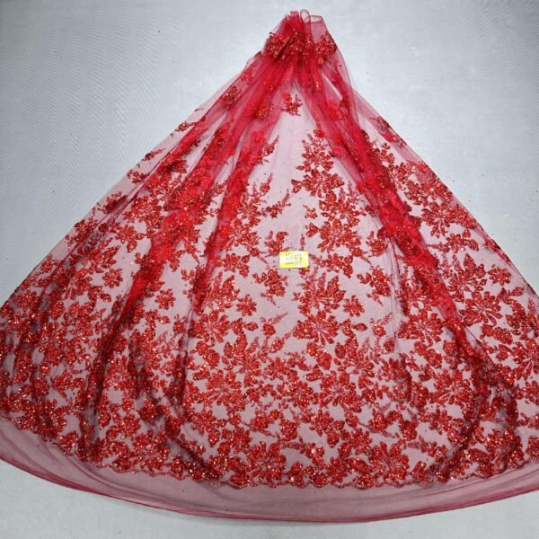 LC7637 Custom 3D Embellished Tulle Fabric