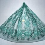 LC7644 Custom 3D Embellished Tulle Fabric