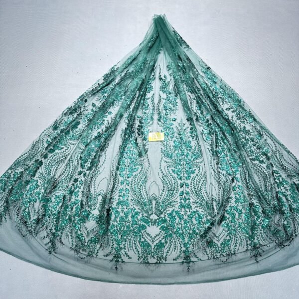 LC7644 Custom 3D Embellished Tulle Fabric