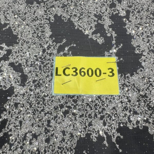 LC3600-3 Pure Silver Bridal Glitter Lace