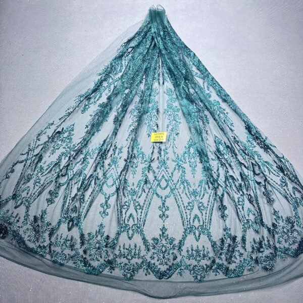 LC7672 Custom 3D Embellished Tulle Fabric