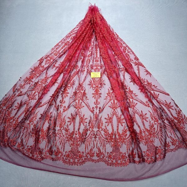 LC7673 Custom 3D Embellished Tulle Fabric