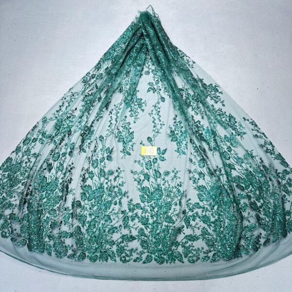LC7208 Custom 3D Embellished Tulle Fabric