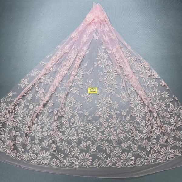 LC7637 Custom 3D Embellished Tulle Fabric