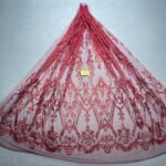 LC7672 Custom 3D Embellished Tulle Fabric