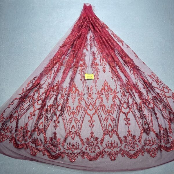 LC7672 Custom 3D Embellished Tulle Fabric