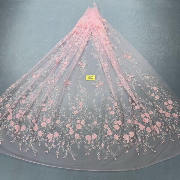 LC7177 Custom 3D Embellished Tulle Fabric