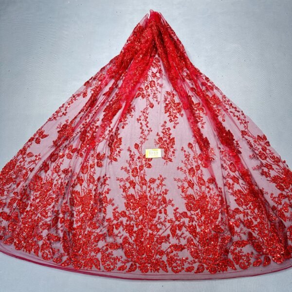 LC7208 Custom 3D Embellished Tulle Fabric