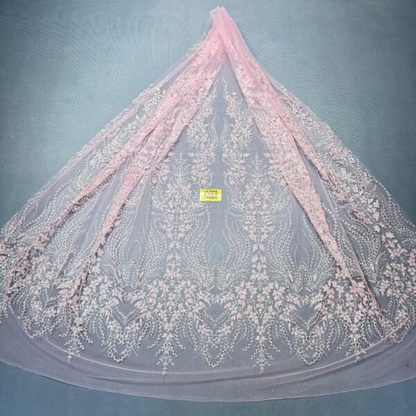 LC7644 Custom 3D Embellished Tulle Fabric