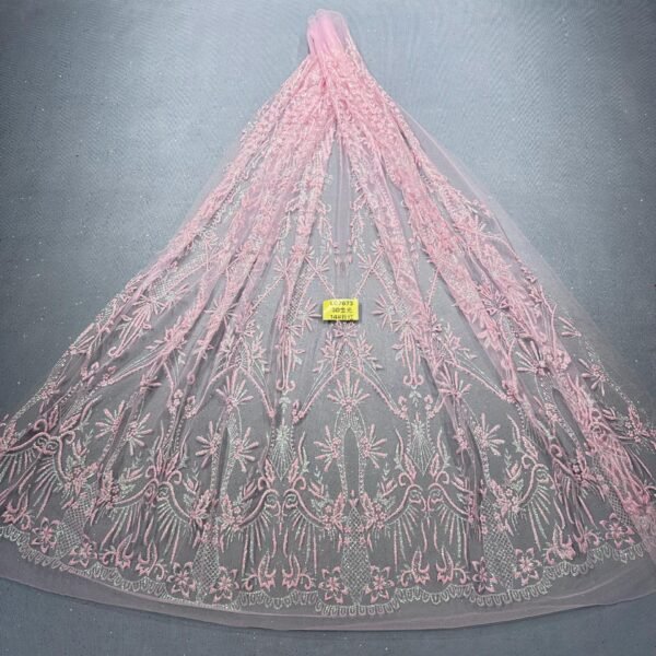 LC7673 Custom 3D Embellished Tulle Fabric