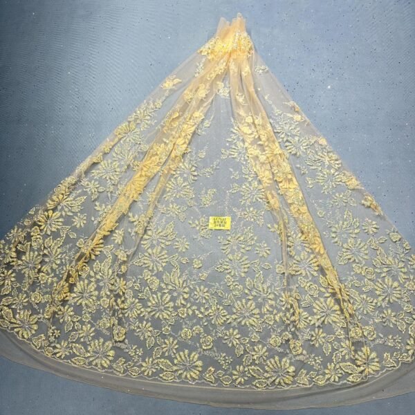 LC7637 Custom 3D Embellished Tulle Fabric