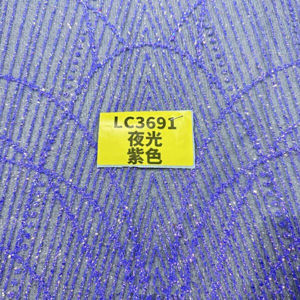 LC3698 Moonlight Floral Glitter Tulle Fabric