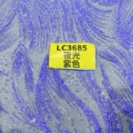 LC3685 Moonlight Floral Glitter Tulle Fabric