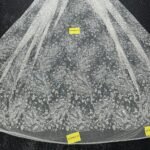 LC3483-27 Pure Silver Bridal Glitter Lace