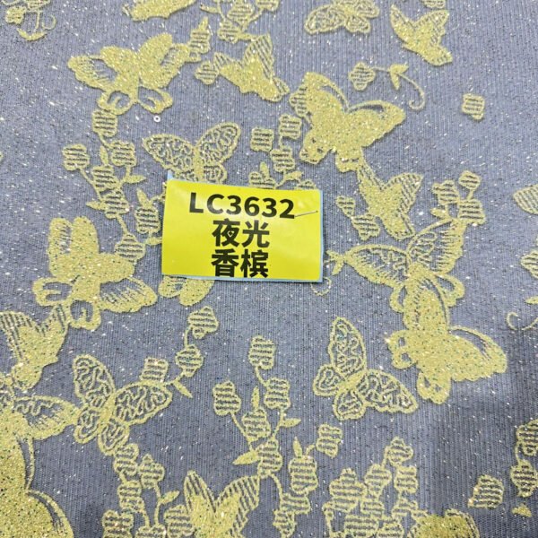 LC3632 Moonlight Floral Glitter Tulle Fabric