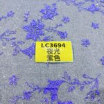 LC3594 Moonlight Floral Glitter Tulle Fabric