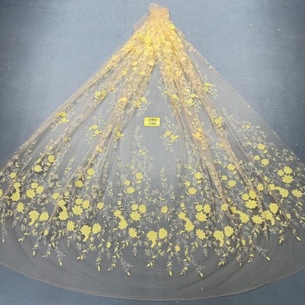 LC7177 Custom 3D Embellished Tulle Fabric